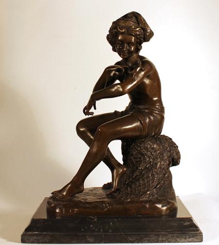 Bronze Statue, Bronze, Boy with a Lizard, click to enlarge