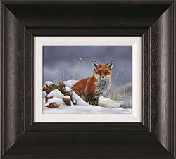 Carl Whitfield, Original oil painting on panel, Fox in the Snow 