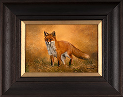Carl Whitfield, Original oil painting on panel, Fox