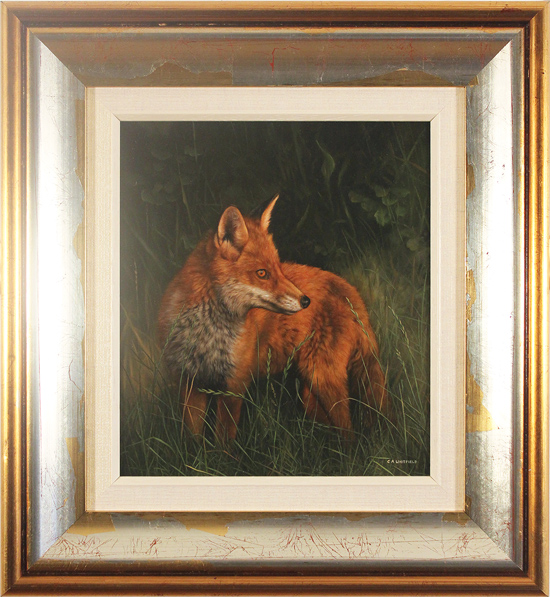 Carl Whitfield, Original oil painting on panel, Twilight Fox