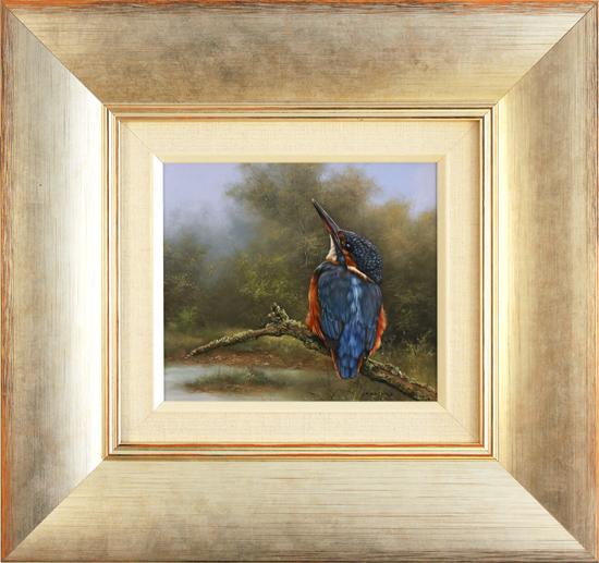 Carl Whitfield, Original oil painting on panel, Kingfisher