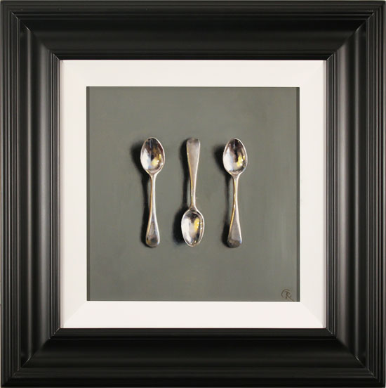 Caroline Richardson, Original oil painting on canvas, Silver Teaspoons  