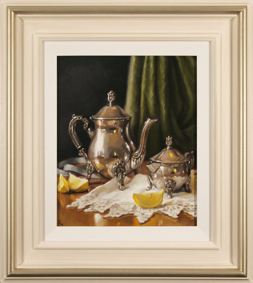 Caroline Richardson, Original oil painting on panel, Pot of Earl Grey, click to enlarge