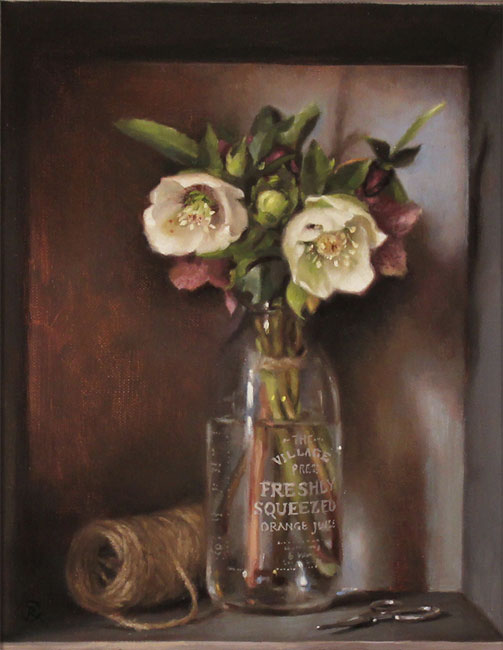 Caroline Richardson, Original oil painting on canvas, Hand Tied Posy 