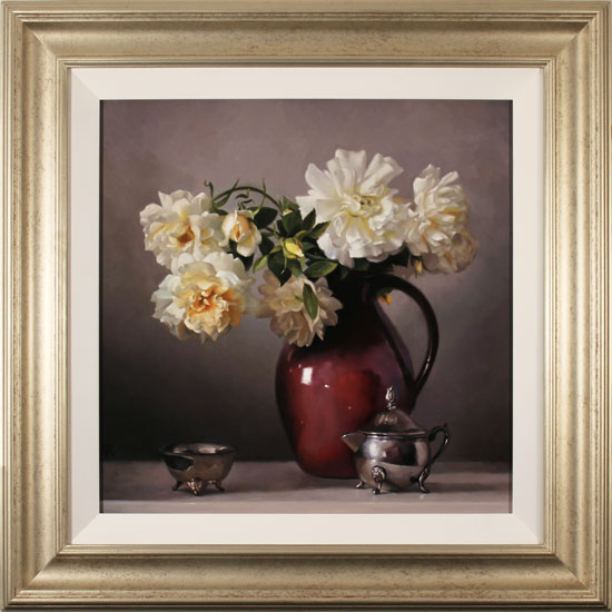 Caroline Richardson, Original oil painting on canvas, Jug of Roses 