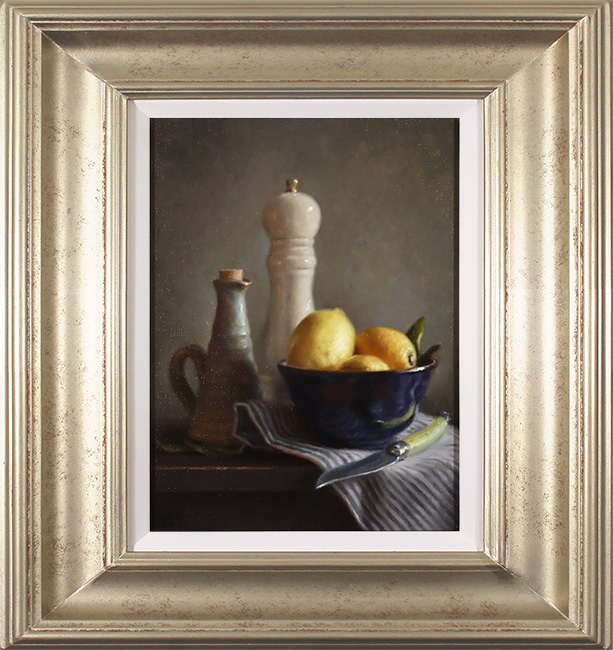 Caroline Richardson, Original oil painting on canvas, Lemon and Sage 