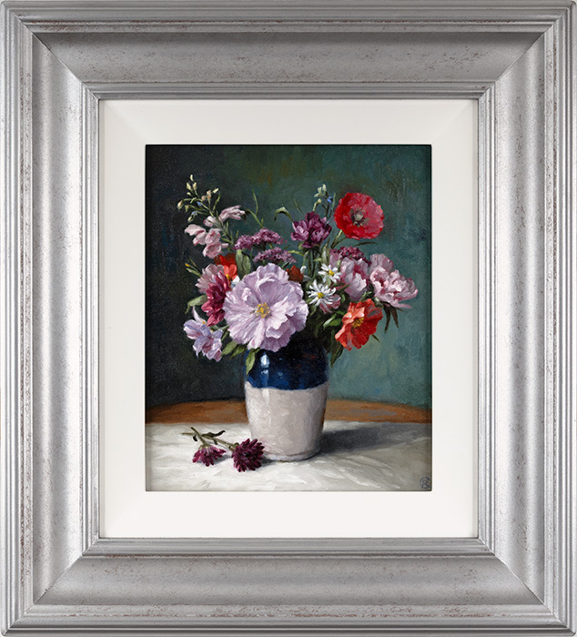 Caroline Richardson, Original oil painting on canvas, Cottage Garden Bouquet, click to enlarge