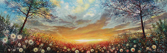 Chris Parsons, Original oil painting on panel, The Dawn Chorus Without frame image. Click to enlarge