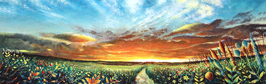Chris Parsons, Original oil painting on panel, Sunset Symphony Without frame image. Click to enlarge