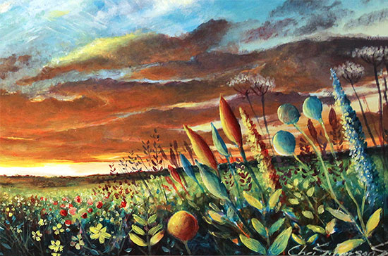 Chris Parsons, Original oil painting on panel, Sunset Symphony Signature image. Click to enlarge