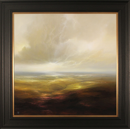 Clare Haley, Original oil painting on panel, View from the Hill-Heather
