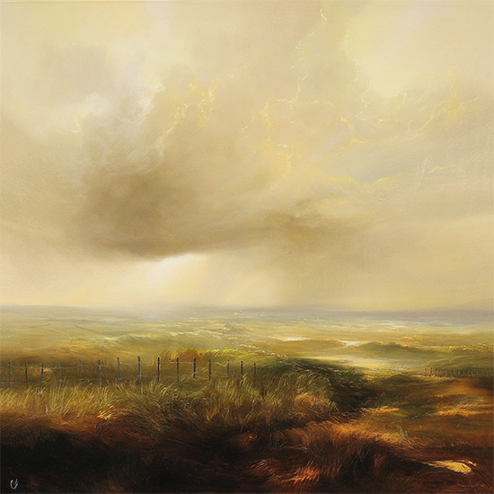 Clare Haley, Original oil painting on panel, Drifting into Moorlands Without frame image. Click to enlarge