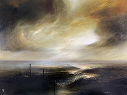 Clare Haley, Original oil painting on panel, Before Darkness Descends