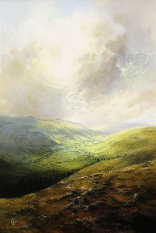 Clare Haley, Original oil painting on panel, The Majesty of the Wharfedale Valley