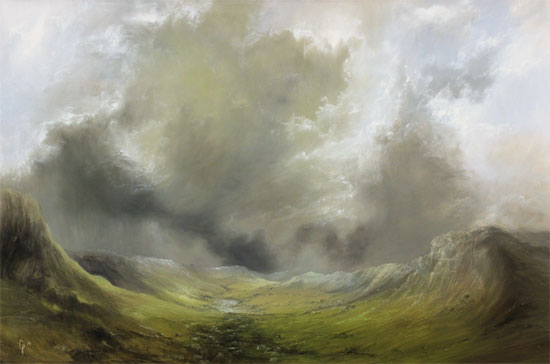 Clare Haley, Original oil painting on panel, Braving the Elements 