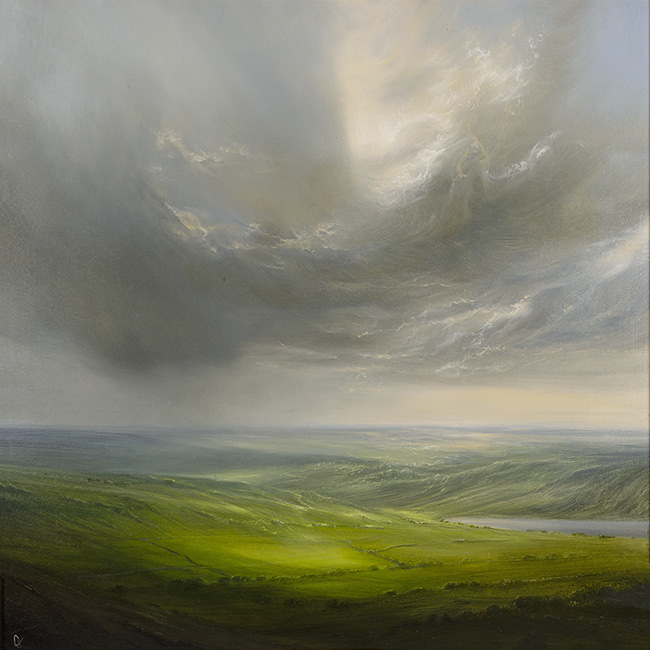 Clare Haley, Original oil painting on panel, Drawing Away