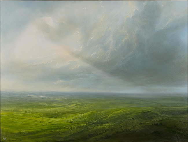 Clare Haley, Original oil painting on panel, Turn on the Light