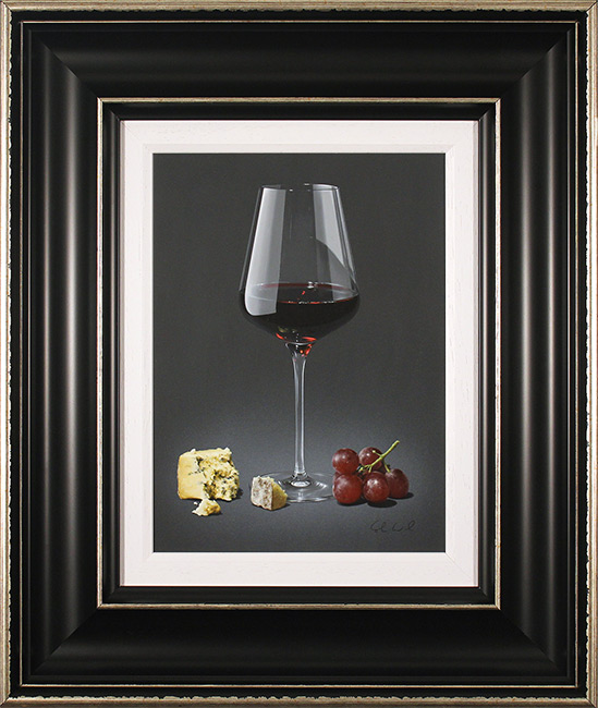 Colin Wilson, Original acrylic painting on board, Red Wine and Blue Cheese , click to enlarge