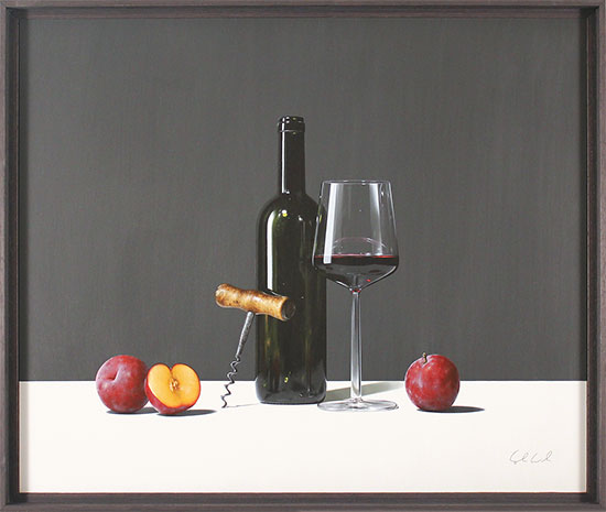 Colin Wilson, Original acrylic painting on board, Plums and Red 