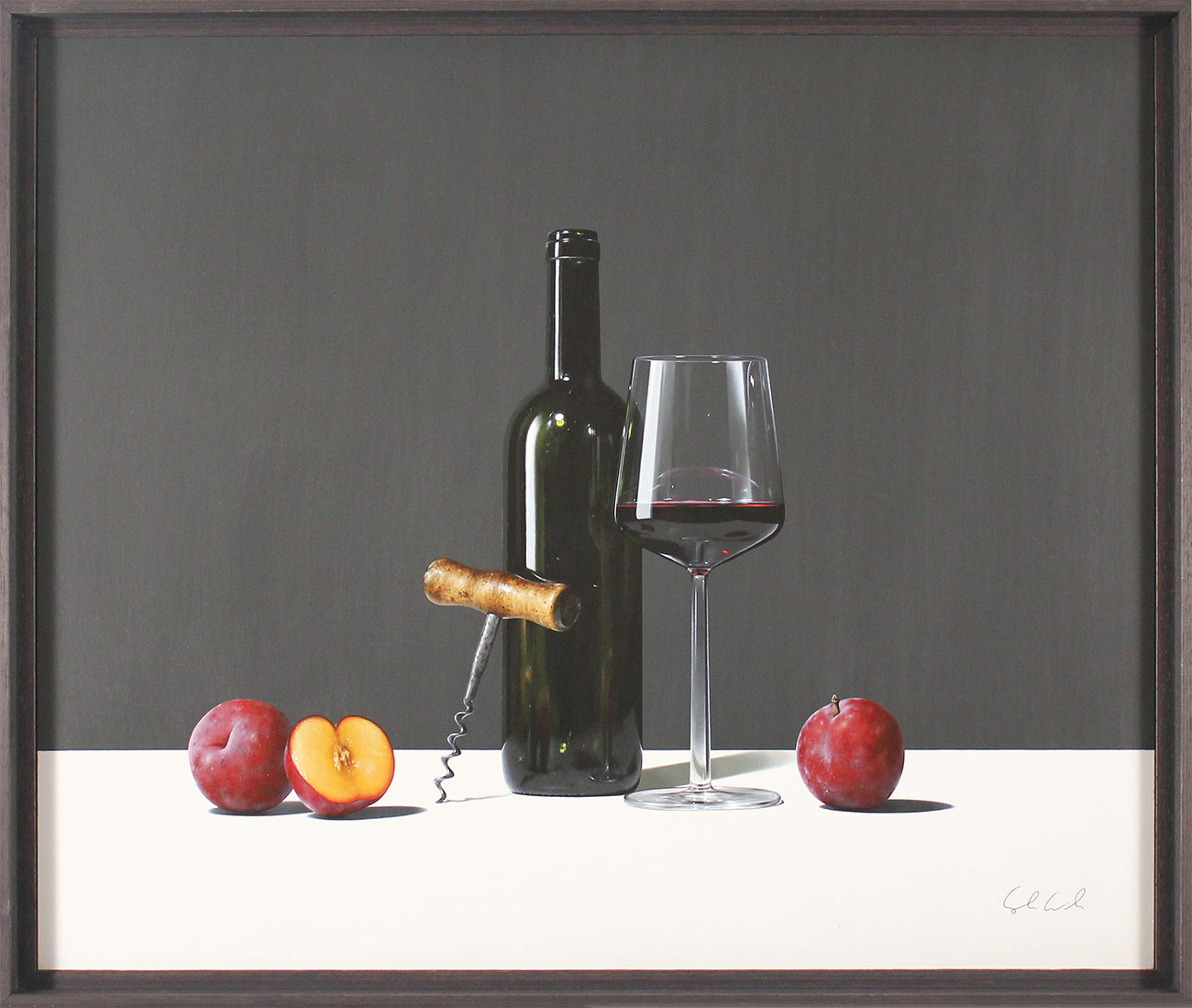 Colin Wilson, Original acrylic painting on board, Plums and Red. Click to enlarge