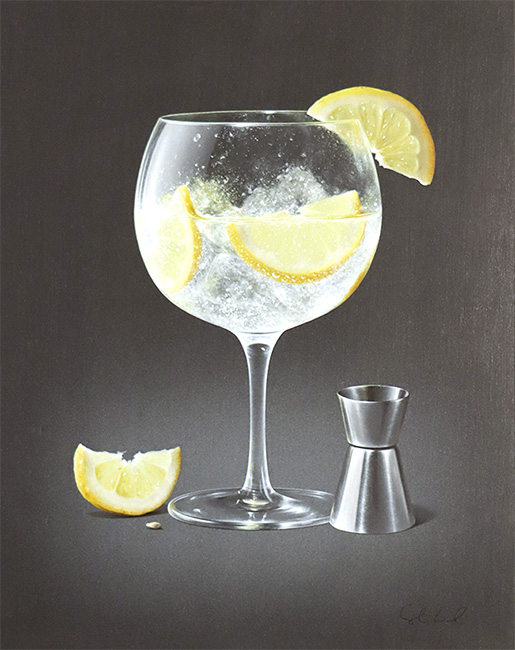Colin Wilson, Original acrylic painting on board, A Twist of Lemon