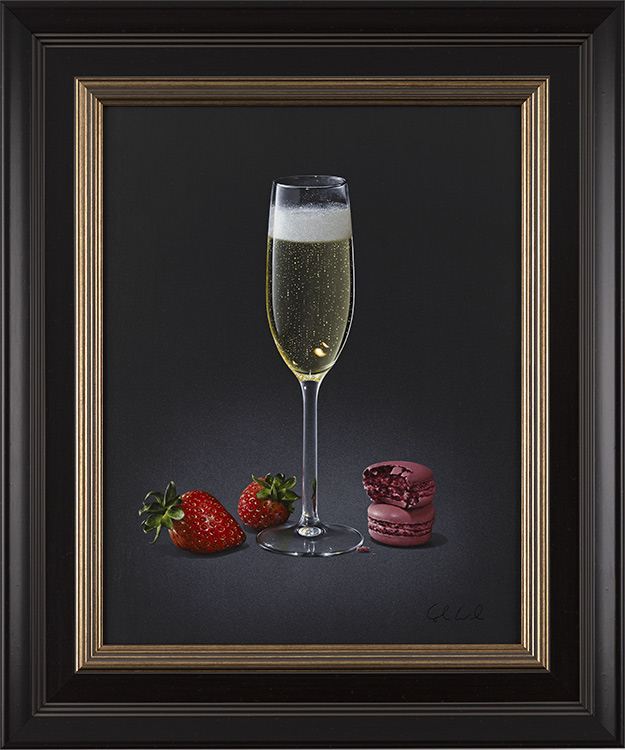 Colin Wilson, Original acrylic painting on board, Fizz à la Fraise, click to enlarge