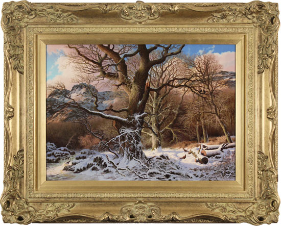 Daniel Van Der Putten, Original oil painting on panel, Winter at Great Langdale 