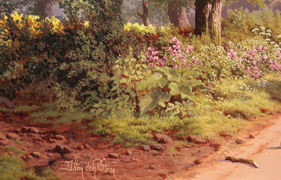 Daniel Van Der Putten, Original oil painting on panel, Road to Daventry in Spring Signature image. Click to enlarge