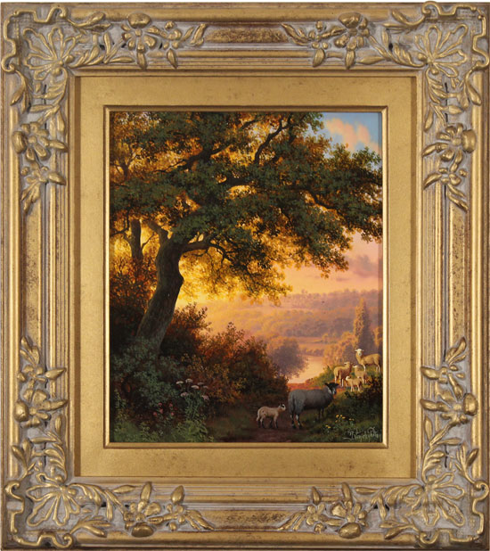 Daniel Van Der Putten, Original oil painting on panel, Sunset on Jack Hill, Otley, Yorkshire, click to enlarge