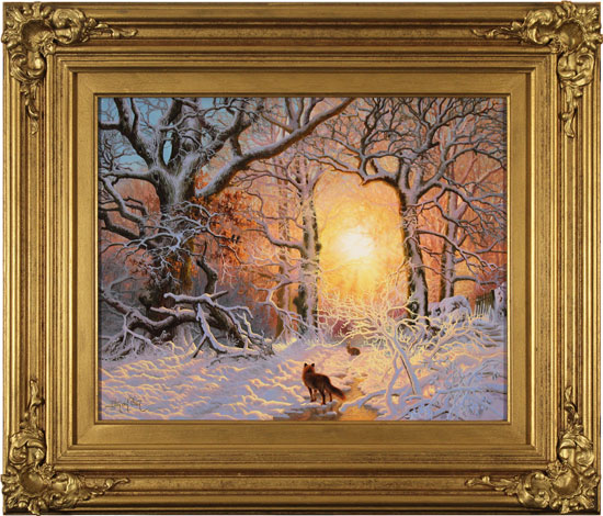 Daniel Van Der Putten, Original oil painting on panel, Fox in Mantles Heath Wood 