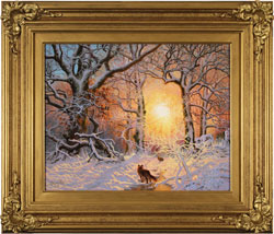 Daniel Van Der Putten, Original oil painting on panel, Fox in Mantles Heath Wood