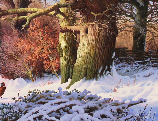 Daniel Van Der Putten, Original oil painting on panel, On the Side of the Road, Stacey Bank, Yorkshire Signature image. Click to enlarge