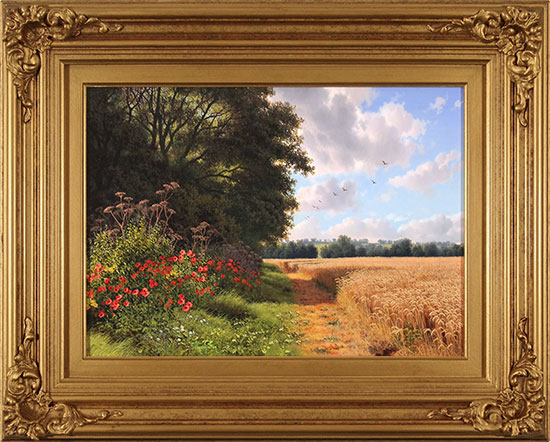 Daniel Van Der Putten, Original oil painting on panel, Public Footpath to Weedon, Northants , click to enlarge