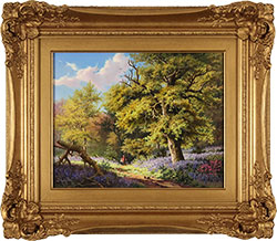 Daniel Van Der Putten, Original oil painting on panel, Bluebells in May, Beverley Woods, Yorkshire  Large image. Click to enlarge