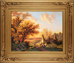 Daniel Van Der Putten, Original oil painting on panel, Autumn at Jack Hill, Otley  Large image. Click to enlarge