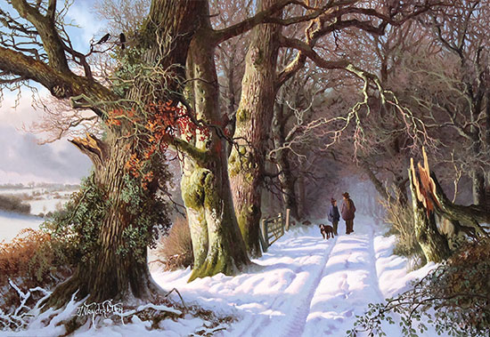 Daniel Van Der Putten, Original oil painting on panel, Winter, Otley, Yorkshire  Without frame image. Click to enlarge