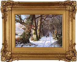 Daniel Van Der Putten, Original oil painting on panel, Winter, Otley, Yorkshire  Large image. Click to enlarge