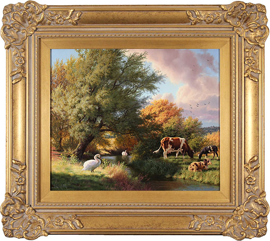 Daniel Van Der Putten, Original oil painting on panel, Crackpot in September, Swaledale, Yorkshire, click to enlarge