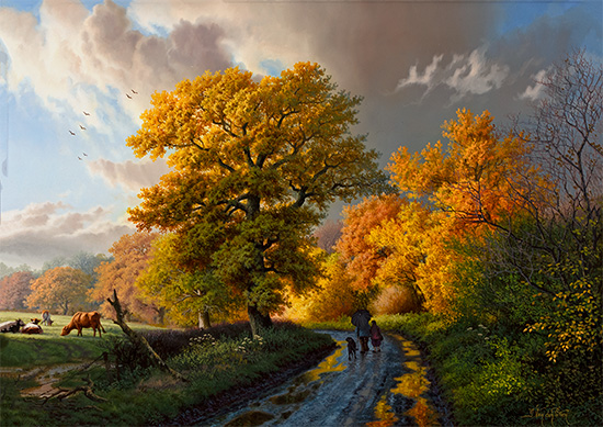 Daniel Van Der Putten, Original oil painting on panel, After the Rain