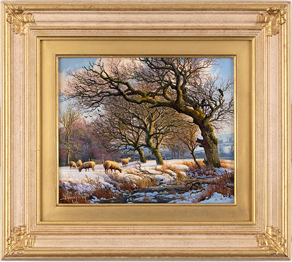 Daniel Van Der Putten, Original oil painting on panel, Winter on the Windy Plains