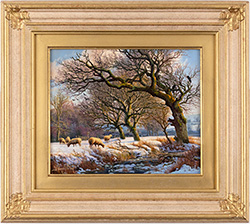Daniel Van Der Putten, Original oil painting on panel, Winter on the Windy Plains