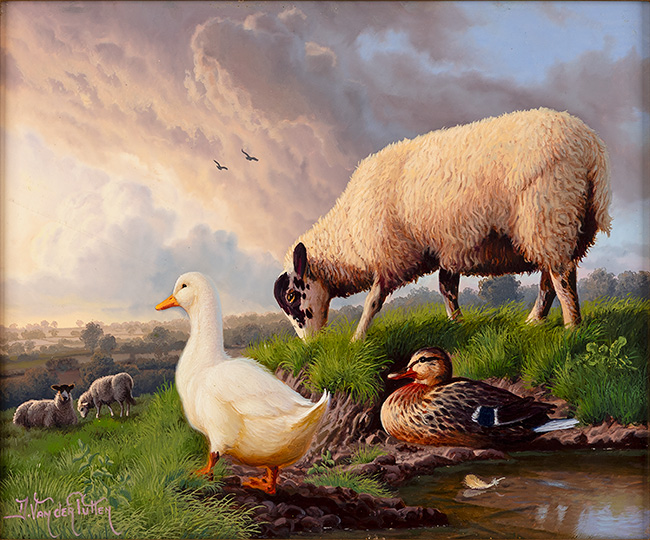 Daniel Van Der Putten, Original oil painting on panel, A Peaceful Day