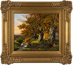 Daniel Van Der Putten, Original oil painting on panel, Autumn in Strid Wood