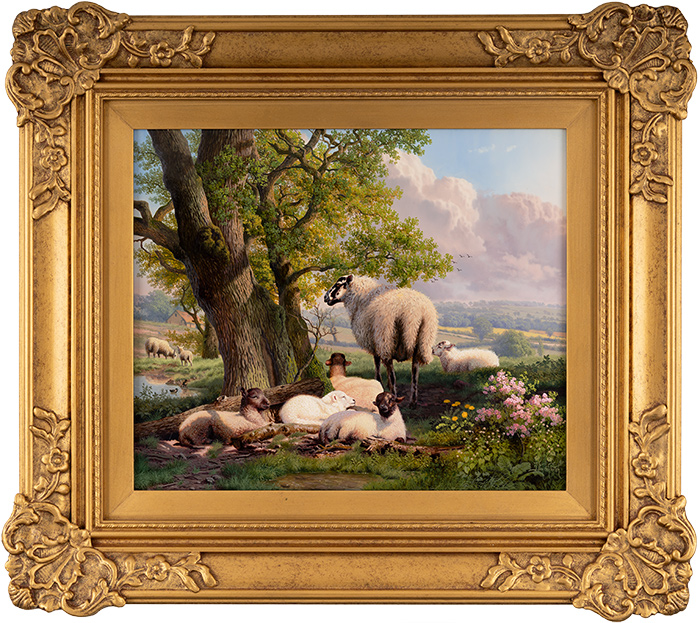 Daniel Van Der Putten, Original oil painting on panel, Afternoon Nap