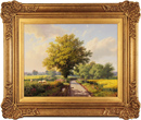 Daniel Van Der Putten, Original oil painting on panel, Road to Longborough in May, The Cotswolds Large image. Click to enlarge