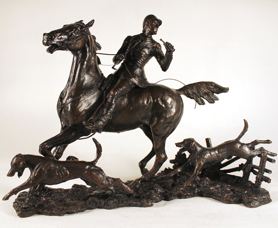 David Geenty Thoroughbred Horse Head Bronze Sculpture