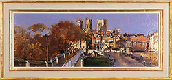 David Sawyer, RBA, Original oil painting on panel, Late Afternoon Light, York, View from the City Walls