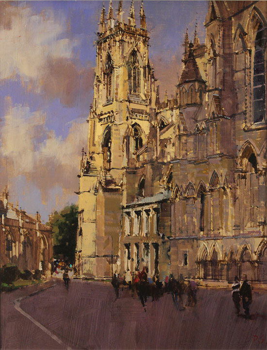 David Sawyer, RBA, Original oil painting on panel, York Minster, View from the Southeast Without frame image. Click to enlarge