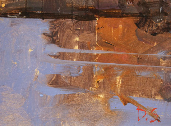 David Sawyer, RBA, Original oil painting on panel, Evening Light, Beneath the Accademia Bridge, Venice Signature image. Click to enlarge