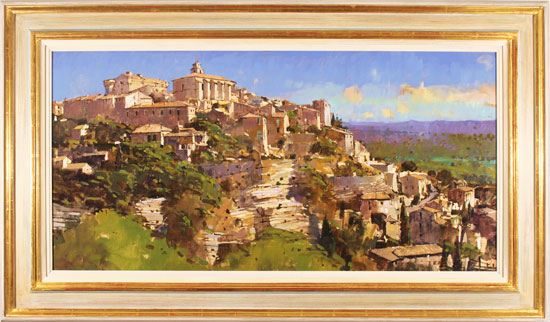 David Sawyer, RBA, Original oil painting on panel, Village Perche, Gordes, Provence 